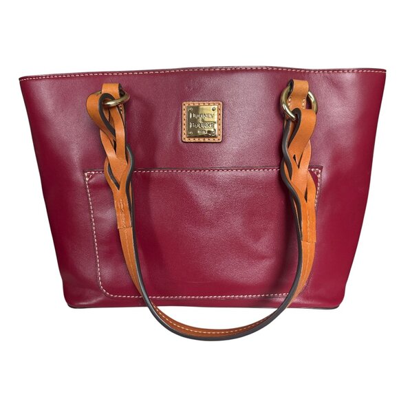 Dooney & Bourke small Gretchen Tote leather deep red handbag shoulder bag - Picture 1 of 12